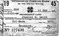 Dad's VFW Membership Card