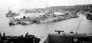 Damaged Ships on Sword Beach