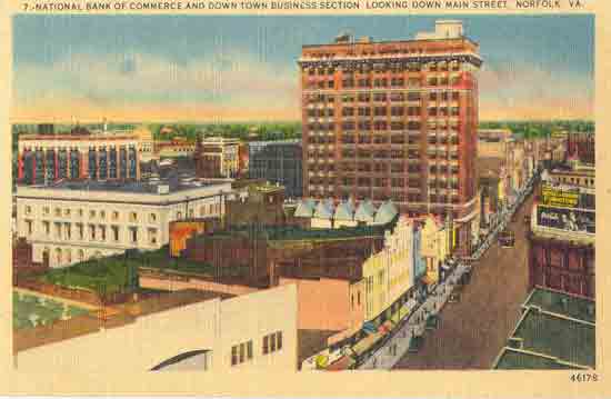 National Bank of Commerce and Downtown Business Section - Norfolk, VA