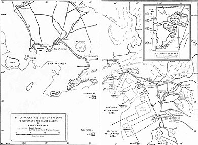Map Showing Salerno Invasion Area