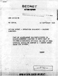 Action Report - September 12, 1943 "Operation Avalanche"
