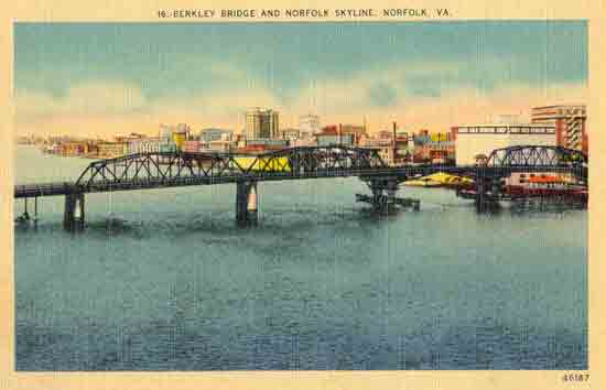 Berkley Bridge and Norfolk Skyline - Norfolk, VA