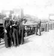 Frank Paich with Sailors - Penn Station, Pgh, PA